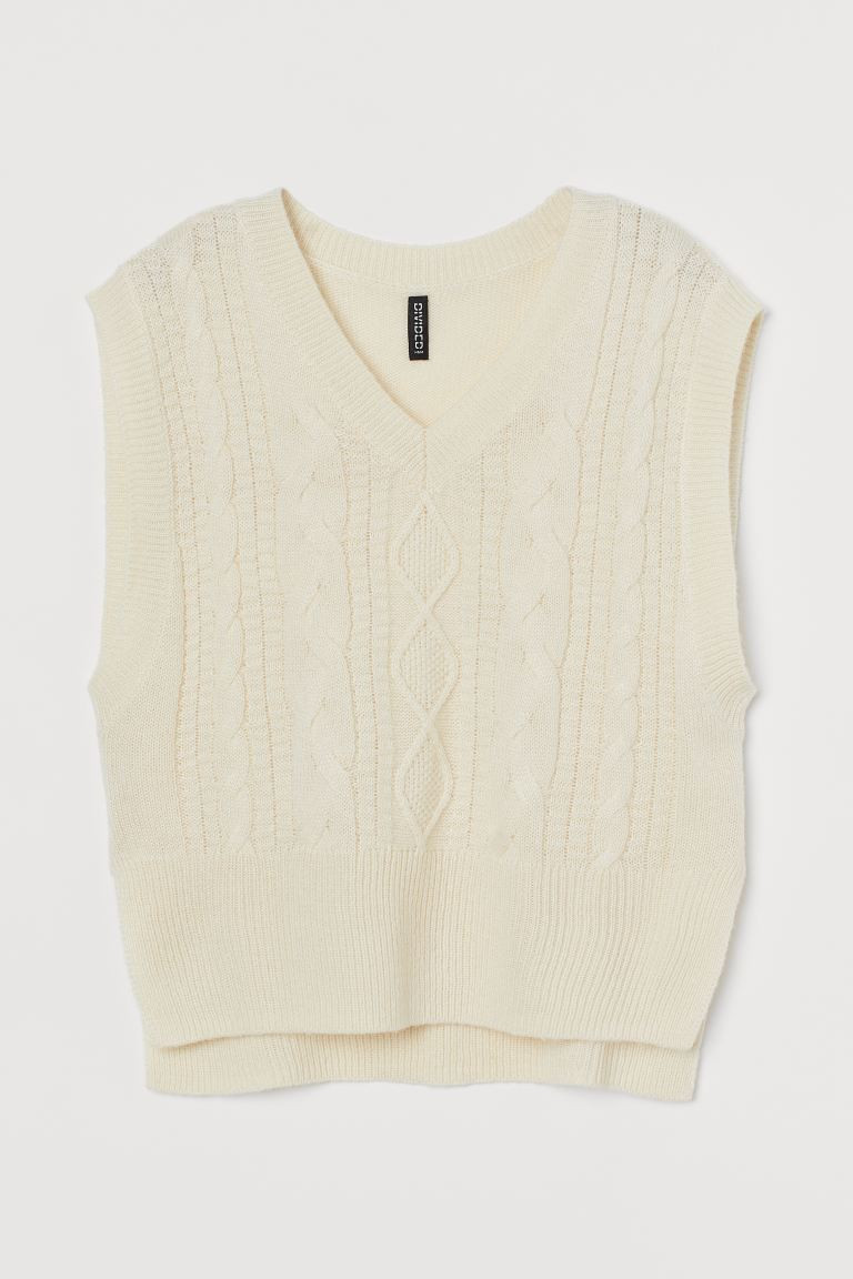 Cable-knit sweater vest | H&M (UK, MY, IN, SG, PH, TW, HK)