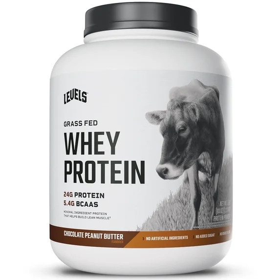 Levels Grass Fed Whey Protein Powder, No Artificials, 24G of Protein, Chocolate Peanut Butter, 5L... | Walmart (US)