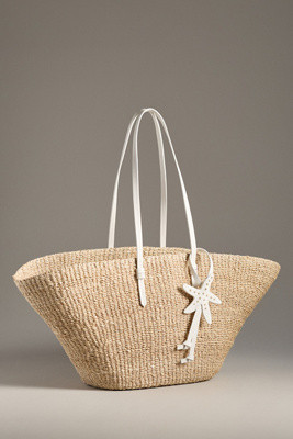 POOLSIDE The East West Raffia Charm Tote | Anthropologie (US)