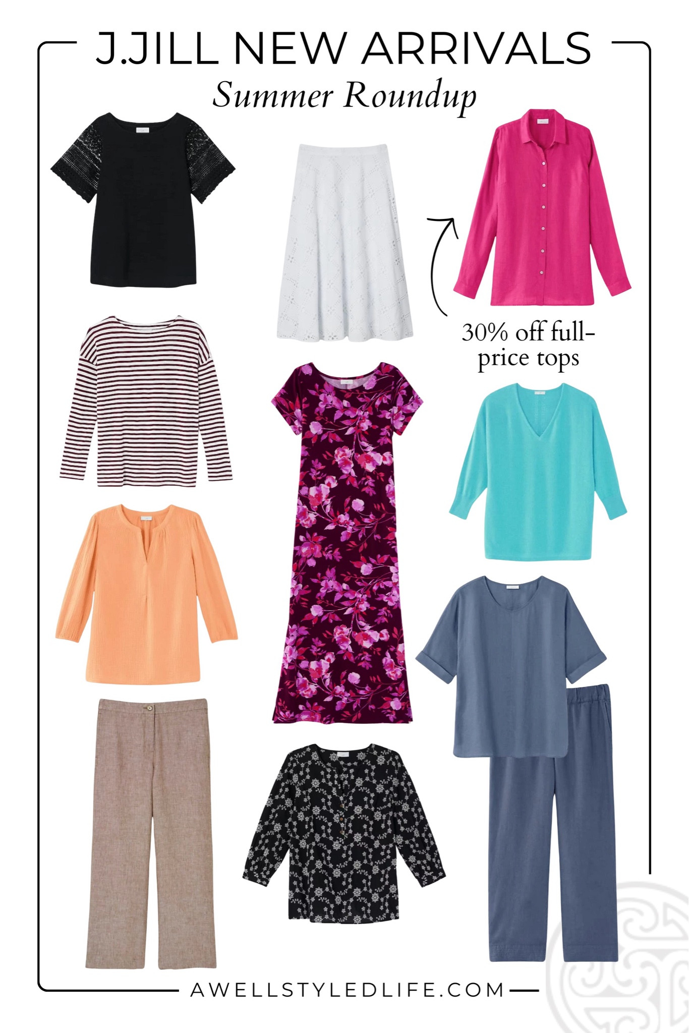 Summer Outfit Inspiration	

Sharing some new arrivals from J. Jill, and full-price tops are 30% off!

#fashion #fashionover50 #fashionover60 #summerfashion #summeroutfit #jjill #summerclothing #jjillnewarrivals #gauze #linen

#LTKSummerSales #LTKSeasonal #LTKStyleTip