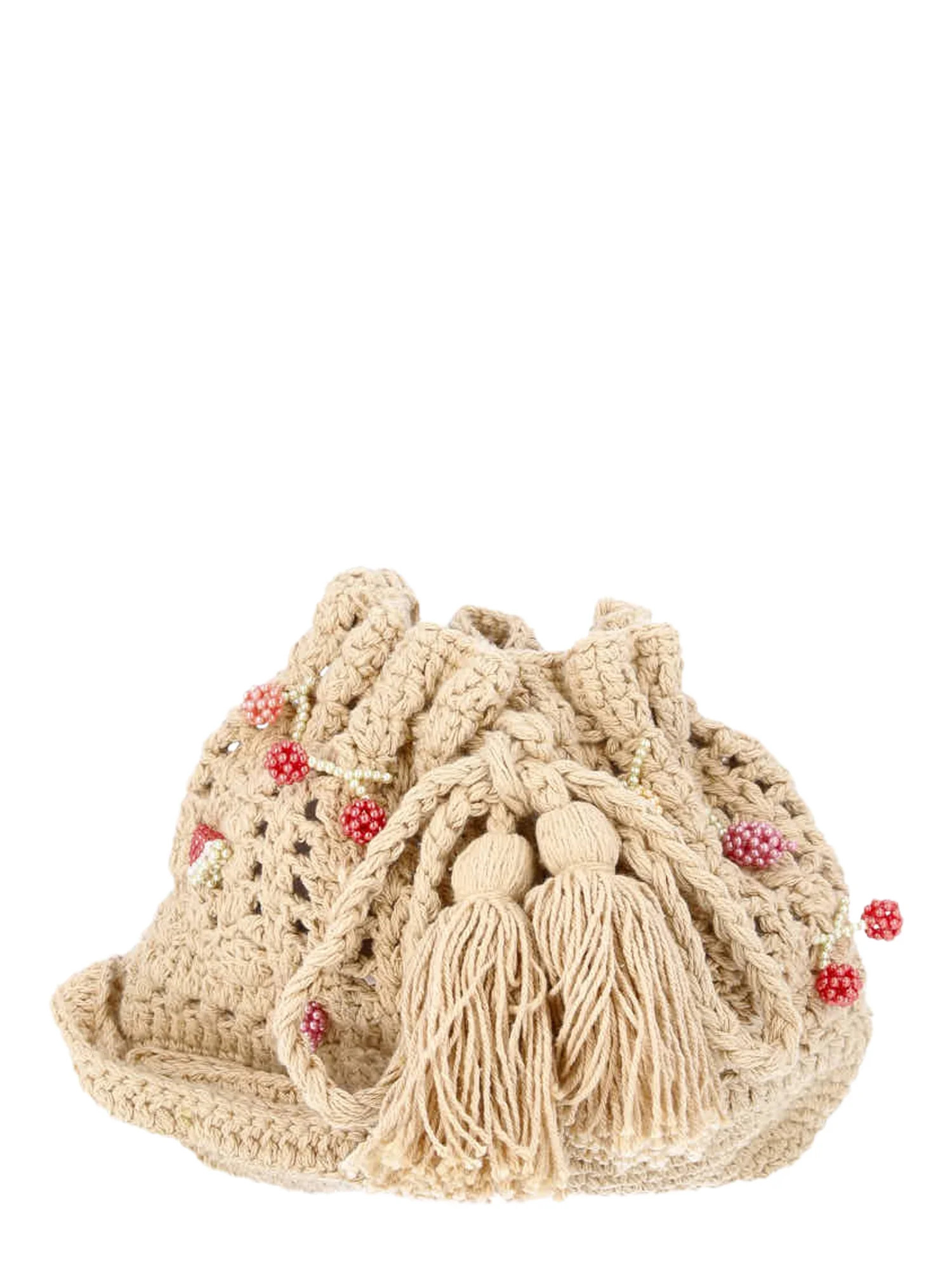 No Boundaries Women's Festival Crochet Bucket Bag, Natural Beaded Fruit | Walmart (US)