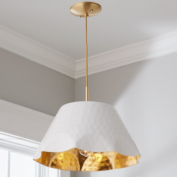 Ruffled Edge Hammered Metal Pendant | Shades of Light