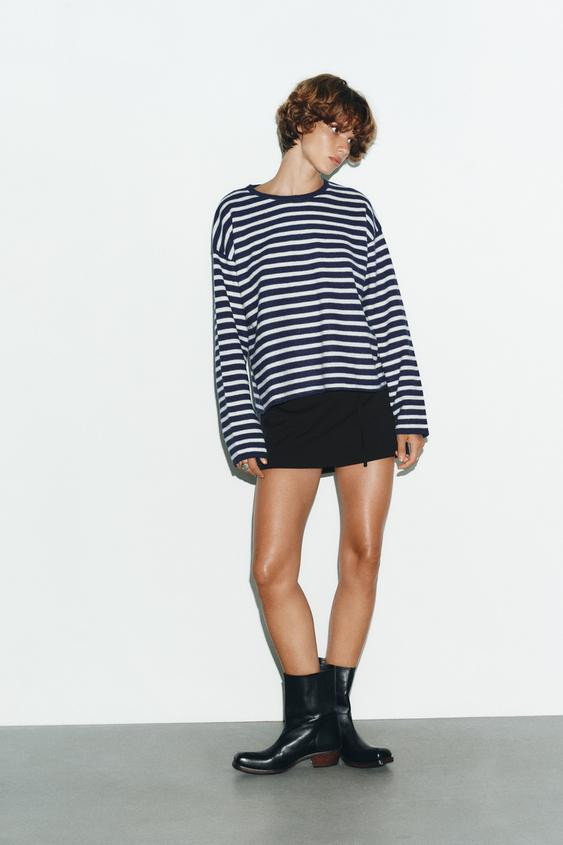 100% WOOL STRIPED SWEATER | Zara US