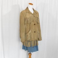 Brown Suede Fringed Jacket Hippie | Etsy (US)