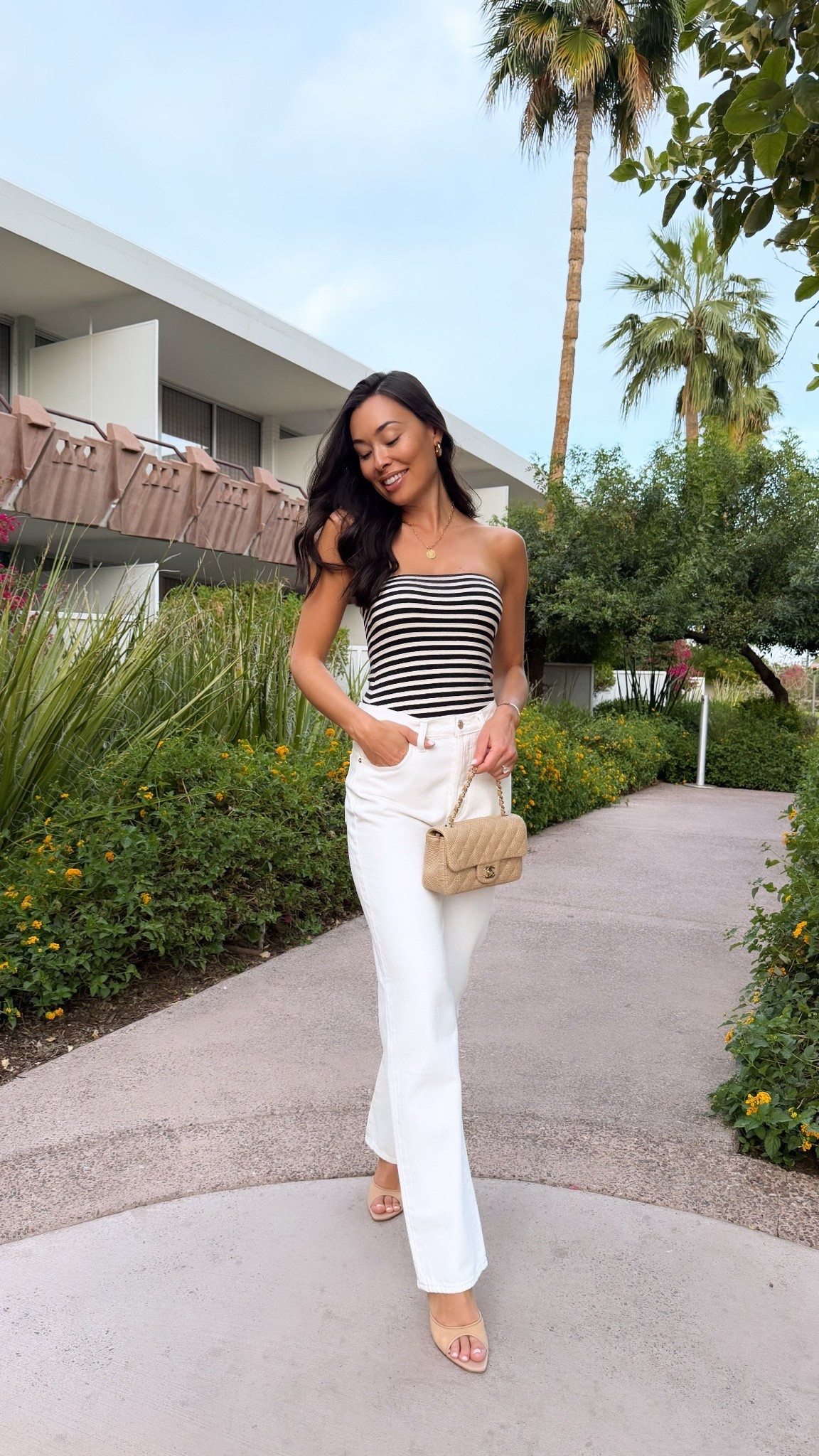 Relaxed fit white denim jeans, stripe top, Scottsdale outfit.

#LTKootd #LTKstorytime #LTKdayinmylife