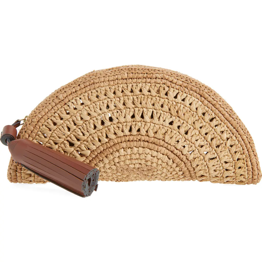 Anya Hindmarch Half Moon Raffia Clutch in Natural at Nordstrom | Nordstrom