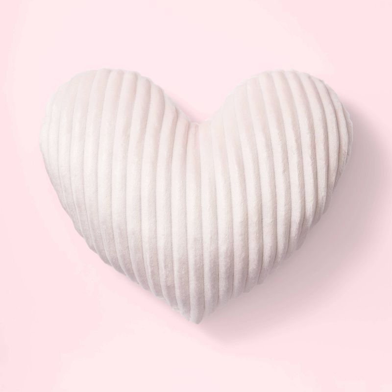 Valentine's Day Ribbed Heart Shaped Throw Pillow - Spritz™ | Target