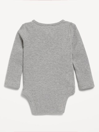 Long-Sleeve Ribbed Henley Bodysuit for Baby | Old Navy (US)