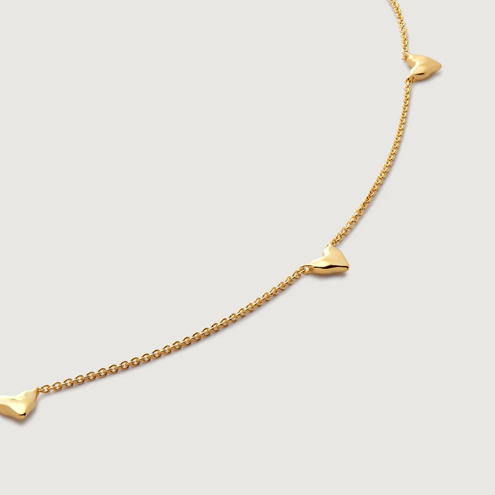 Gold Heart Station Chain Necklace | Monica Vinader (US)