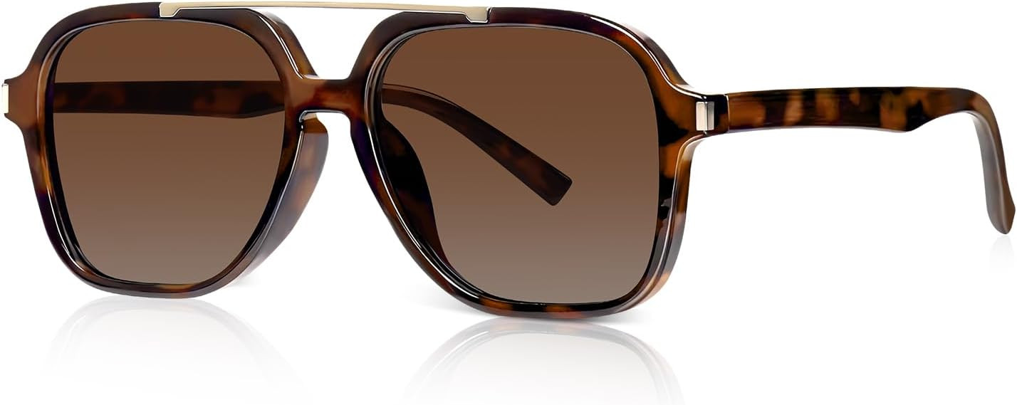 DrRelax Oversized Retro Aviator Sunglasses Womens Square Vintage 90s Shades | Amazon (US)