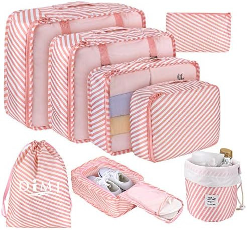 Packing Cubes for Travel, 8Pcs Travel Cubes Set Foldable Suitcase Organizer Lightweight Luggage S... | Amazon (US)