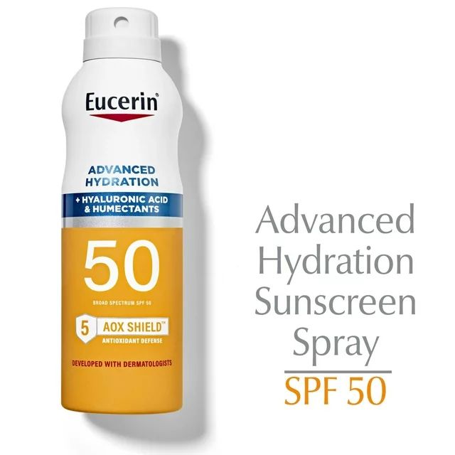 Eucerin Advanced Hydration Sunscreen Spray, SPF 50, 6 fl oz Bottle | Walmart (US)