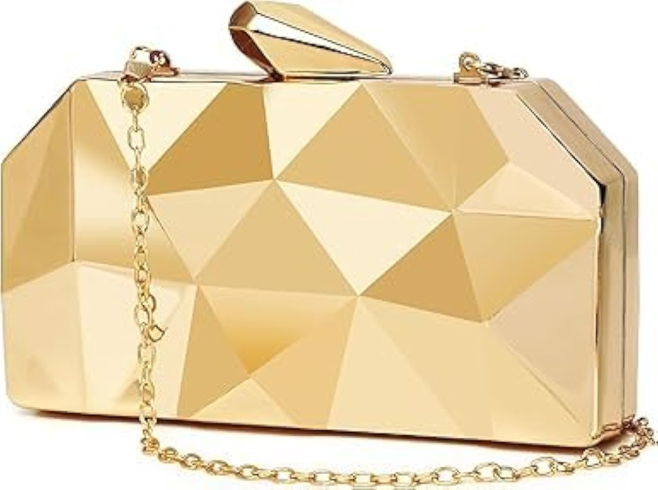 Gold Evening Bag,Geometric Evening Clutch,Metallic Gold Bags,Evening Bags for Wedding, Party&Form... | Amazon (US)