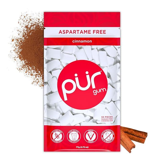 PUR Gum | Aspartame Free Chewing Gum | 100% Xylitol | Natural Pomegranate Mint Flavored Gum, 55 P... | Amazon (US)