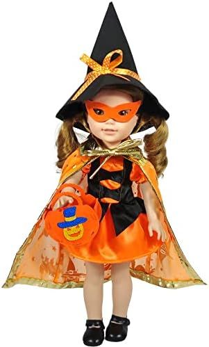 WONDOLL Halloween-Doll-Clothes Outfits Pumpkin with Lantern for 14 -14.5 inch-Dolls - Compatible wit | Amazon (US)