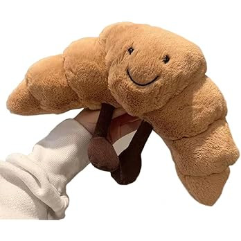 WeightedPlush 9" Croissant Plush Cute Smile Croissant Bread Pillow Stuffed Animals Funny Soft Foo... | Amazon (US)