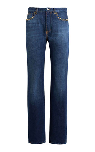 Embellished Rigid Low-Rise Straight-Leg Jeans | Moda Operandi (Global)