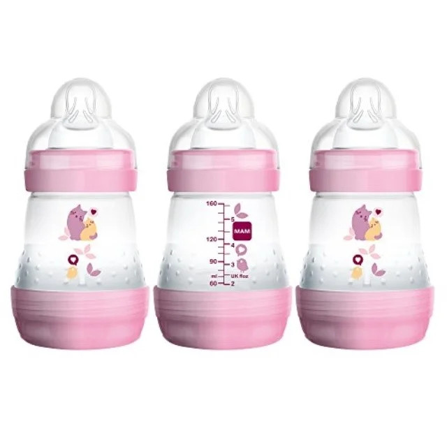MAM Baby Bottles for Breastfed Babies, MAM Bottles Anti Colic, Girl, \"Time for Love\" Designs, 5... | Walmart (US)
