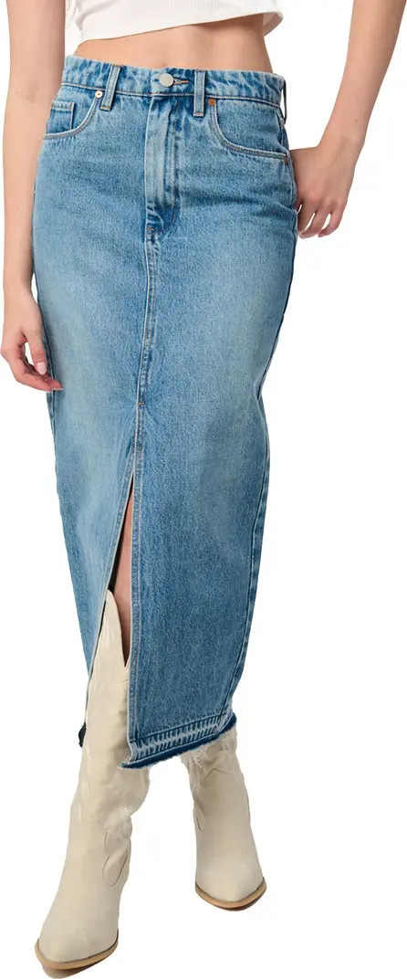 High Waist Front Slit Denim Skirt | Nordstrom