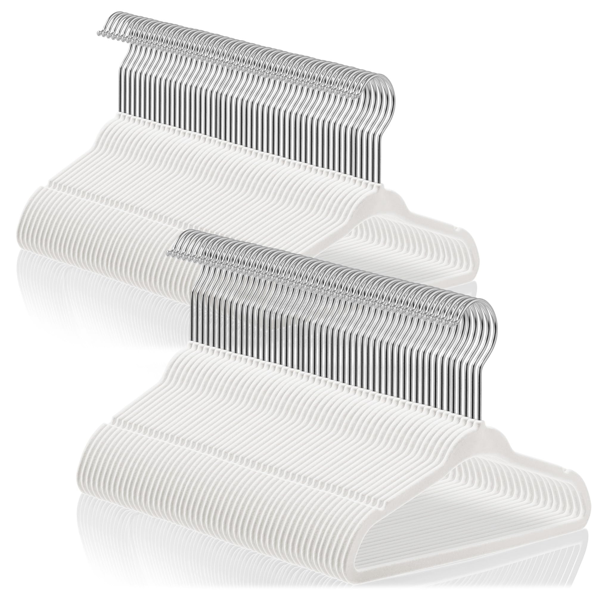 Casafield 100 Velvet Baby Hangers - 11" Size for Infant & Toddler Clothes - Ivory | Amazon (US)