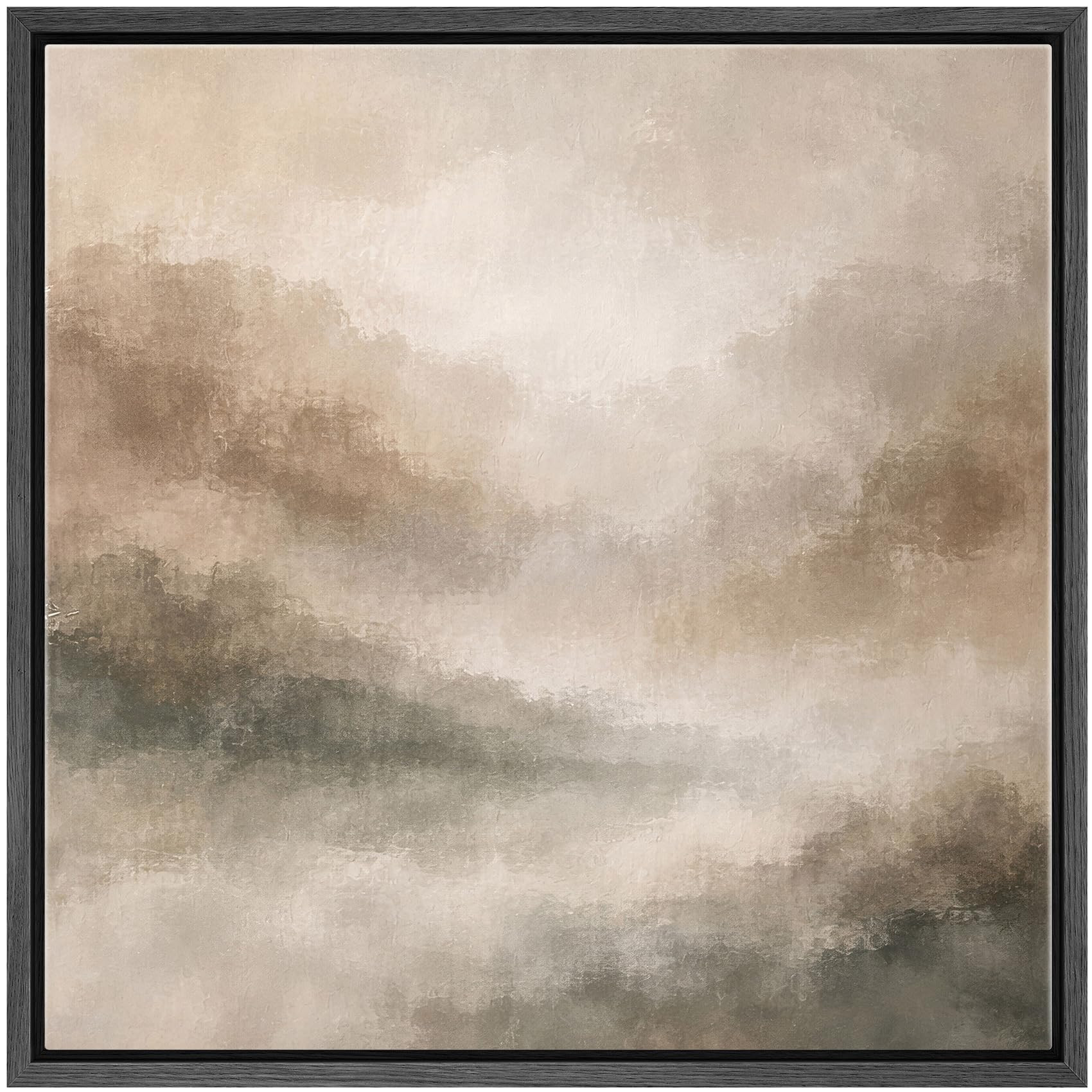 SIGNWIN Framed Canvas Print Wall Art Neutral Abstract Landscape Soft Earth Tone Misty Illustratio... | Amazon (US)