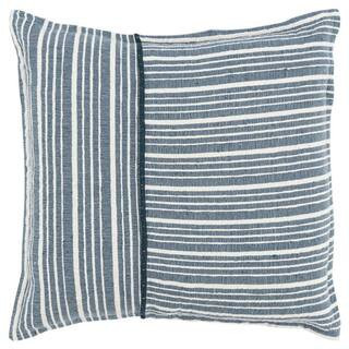 Blue, White Striped Polyester 20 in. x 20 in. Throw Pillow | The Home Depot