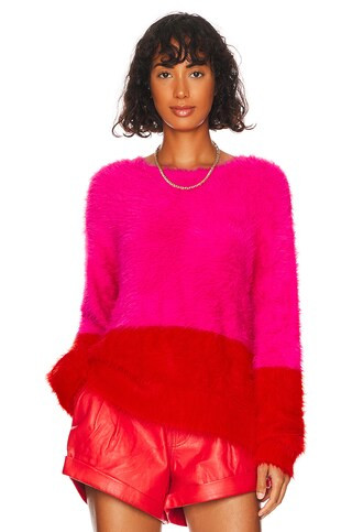One Teaspoon Lost Signal Colour Block Sweater in Flamingo Blood from Revolve.com | Revolve Clothing (Global)