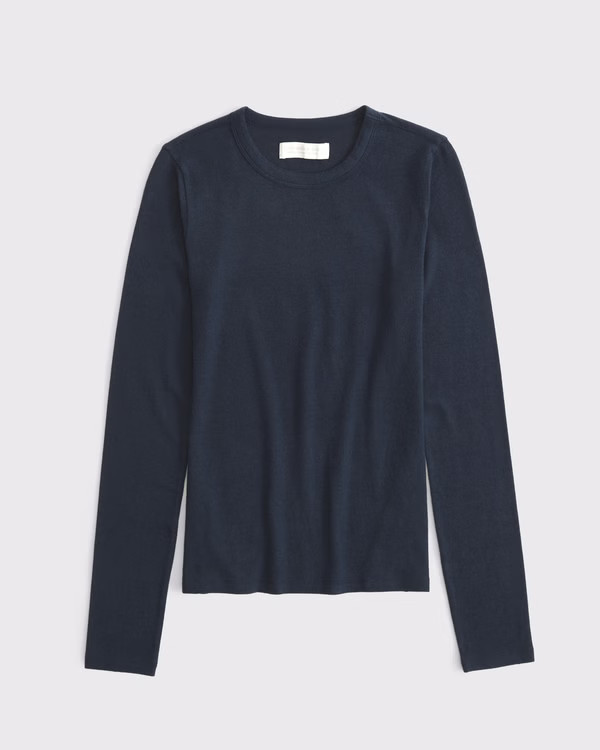 Long-Sleeve Cozy Lounge Knit Tee | Abercrombie & Fitch (US)