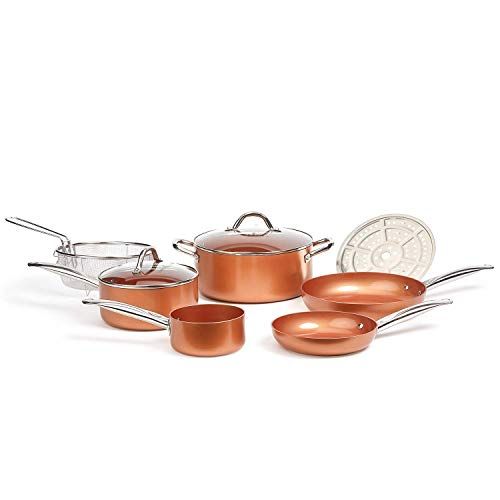 Copper Chef Cookware 9-Pc. Round Pan Set, Aluminum and Steel with Ceramic Non-Stick Coating Cookware | Amazon (US)