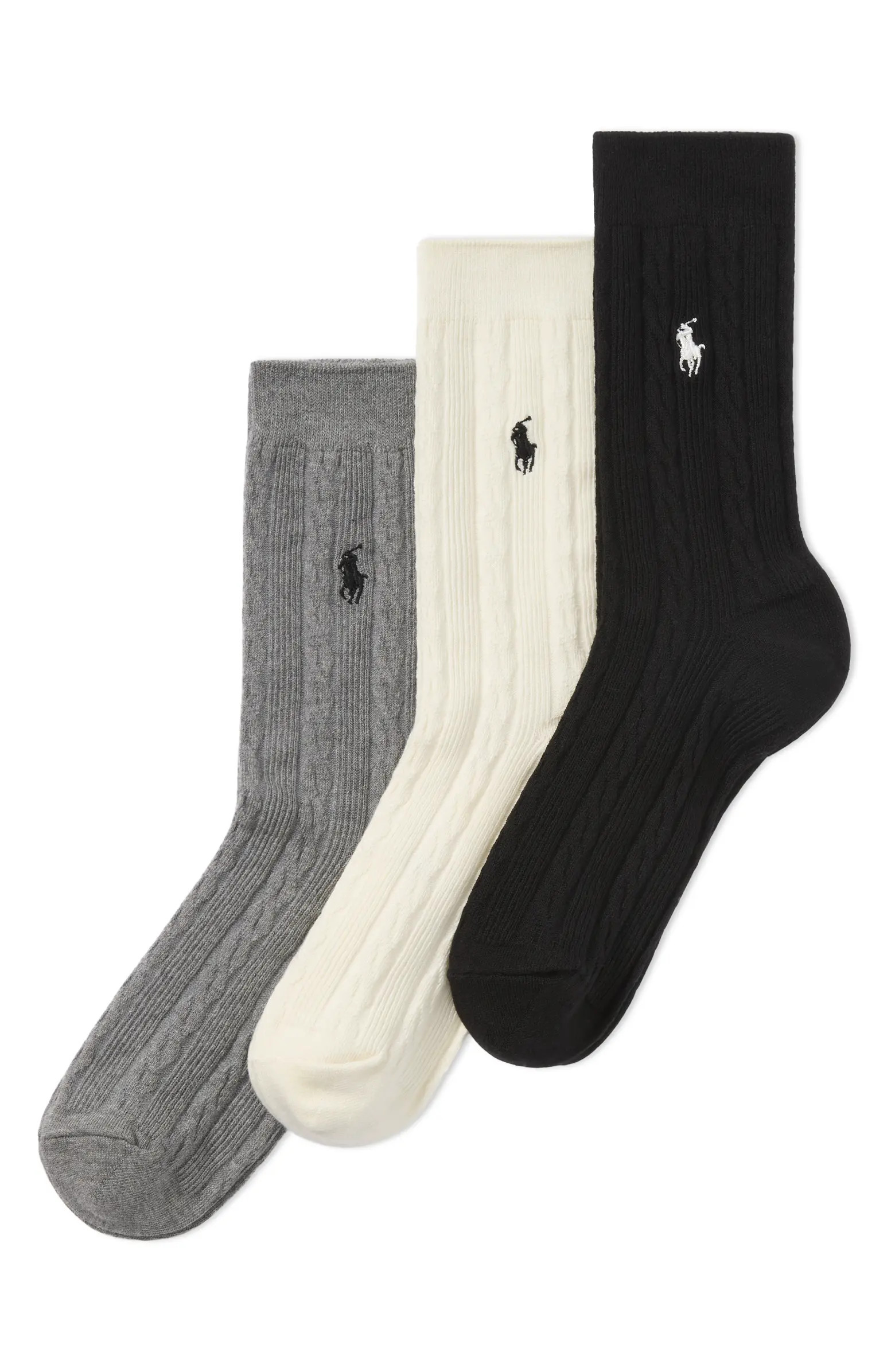 Classic Assorted 3-Pack Cable Crew Socks | Nordstrom