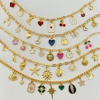 Build Your Own Custom Charm Necklace For Women, Pick Charms, Gold Vintage Chunky Necklaces, Charm Jewelry, Personalized Birthday Gift | Etsy (US)