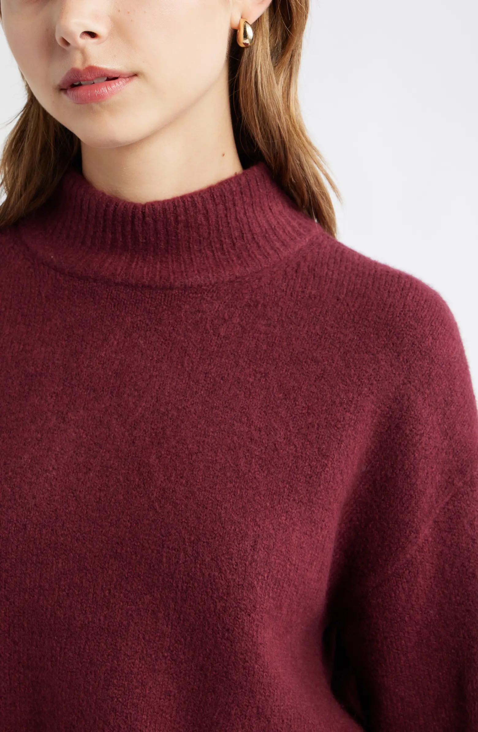 Open Edit Boxy Mock Neck Sweater | Nordstrom | Nordstrom