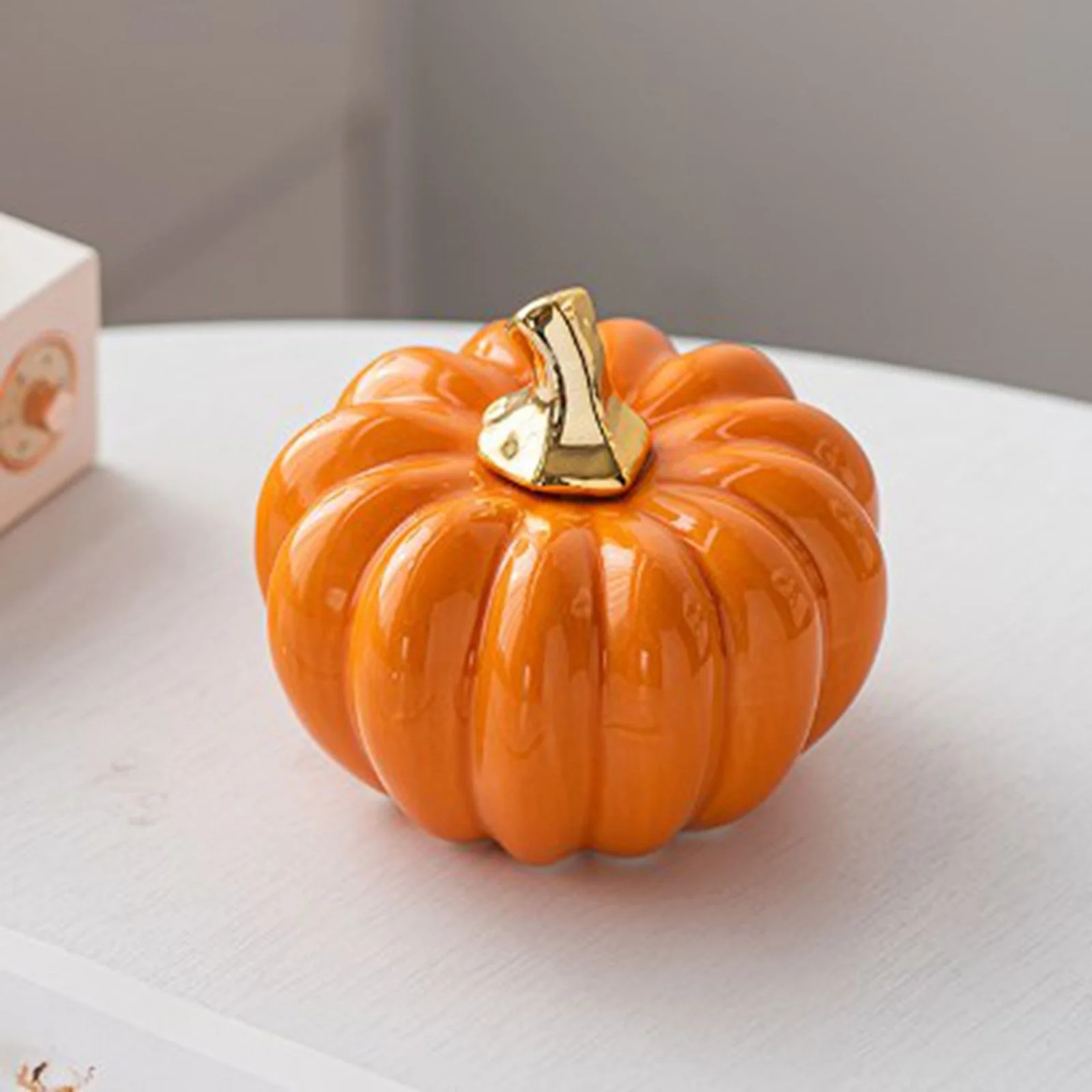 Halloween Decorations, White Ceramic Pumpkin Ornament Desktop Home Halloween - Walmart.com | Walmart (US)