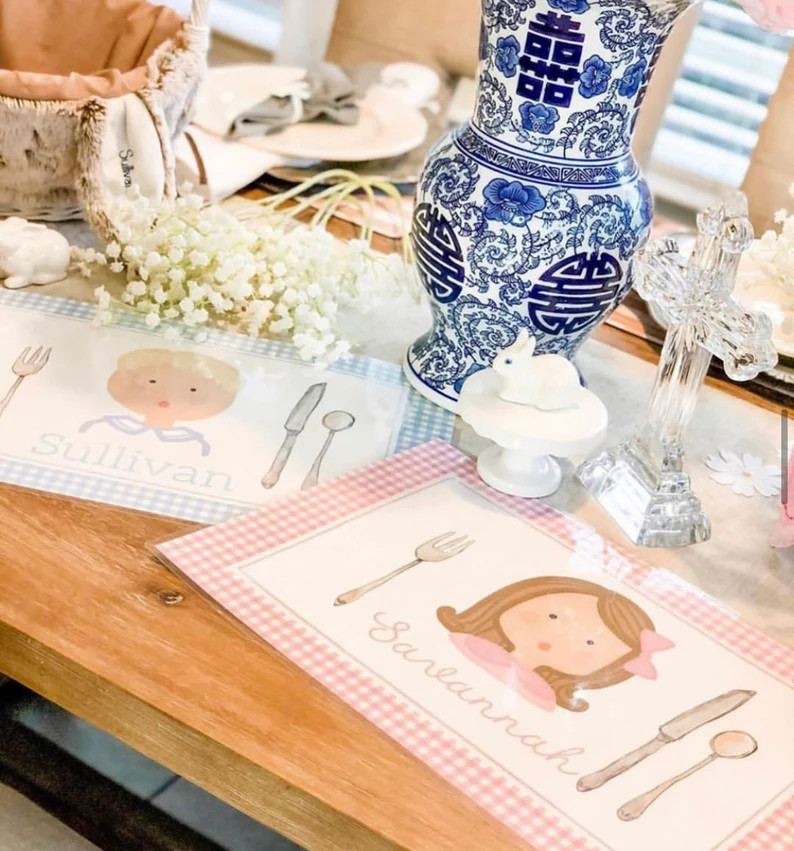 Personalized Heirloom Portrait Placemat Watercolor Faces | Etsy (US)