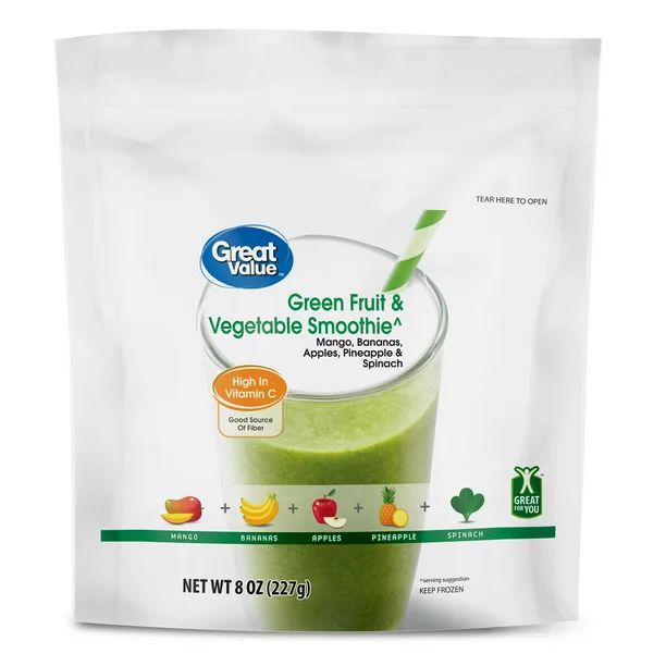 Great Value Green Fruit & Vegetable Smoothie, 8 Oz - Walmart.com | Walmart (US)