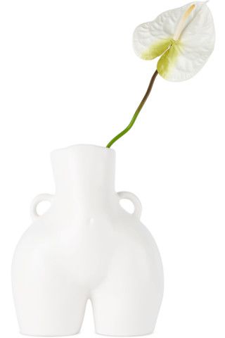 White Love Handles Vase | SSENSE