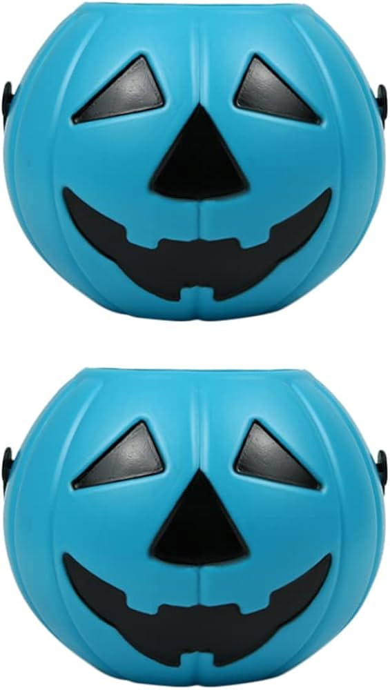 TOYANDONA Halloween Trick or Treat Bucket, 2 PCS Pumpkin Candy Buckets Portable Plastic Pumpkin P... | Amazon (US)