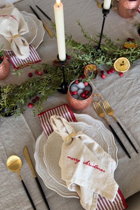 Christmas tablescape - perfect for hosting! #kathleenpost #christmas #tablescape 

#LTKHoliday #LTKhome #LTKSeasonal