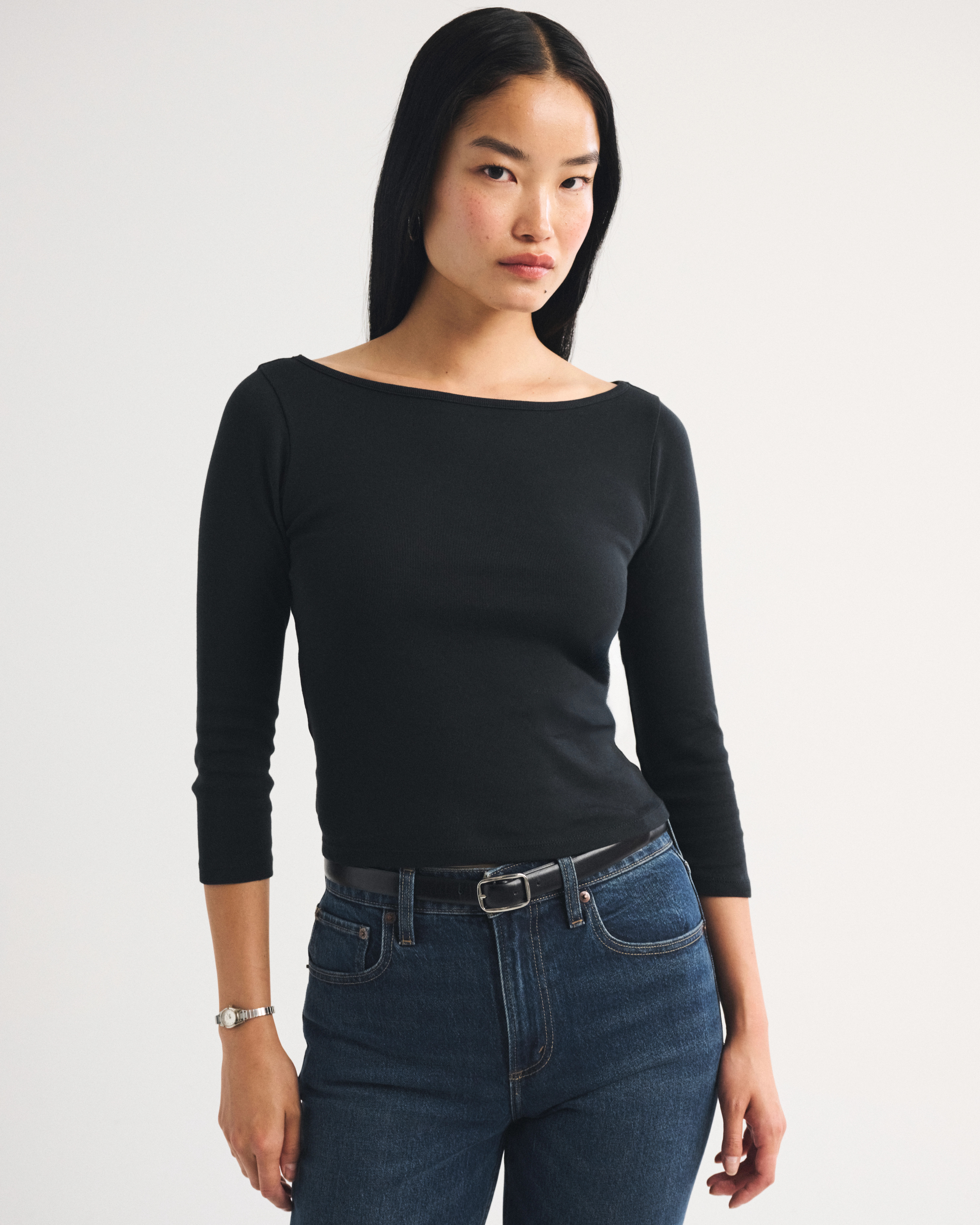 3/4-Sleeve Boatneck Top | Abercrombie & Fitch (US)