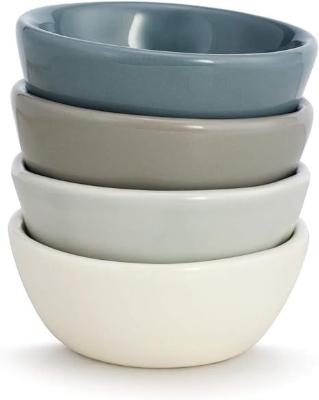 DEMDACO Mini Matte Blue Grey 3 x 3 Ceramic Stoneware Decorative Bowls Set of 4 | Amazon (US)