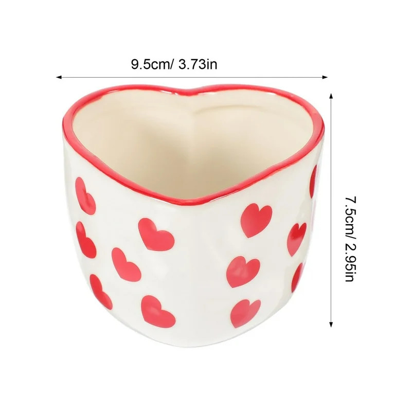 Valentines Day Gifts for Her Heart Shaped Ceramic Coffee Mug Lovely Ceramic Coffee Mug for Home a... | Walmart (US)