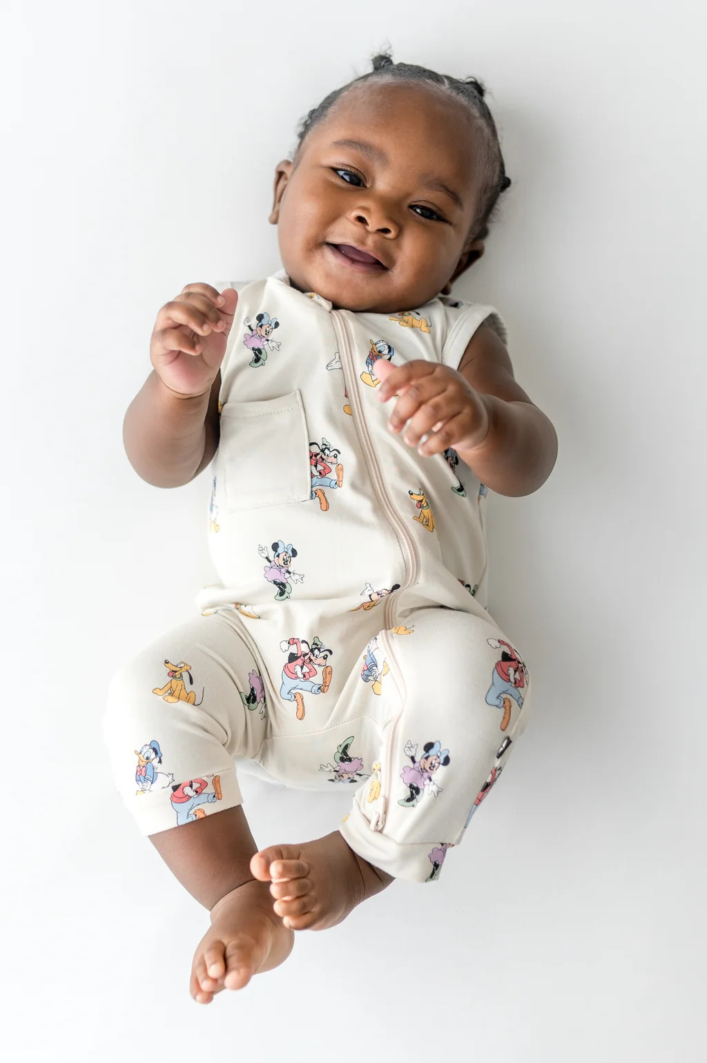 Zippered Sleeveless Romper in Mickey Mouse and Friends | Kyte Baby