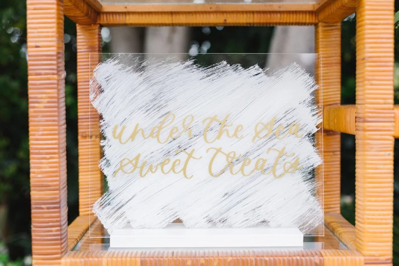 11x14" Acrylic Dessert Sign | Mermaid Party Sign | Under the Sea Sign | Calligraphy Acrylic Sign ... | Etsy (US)