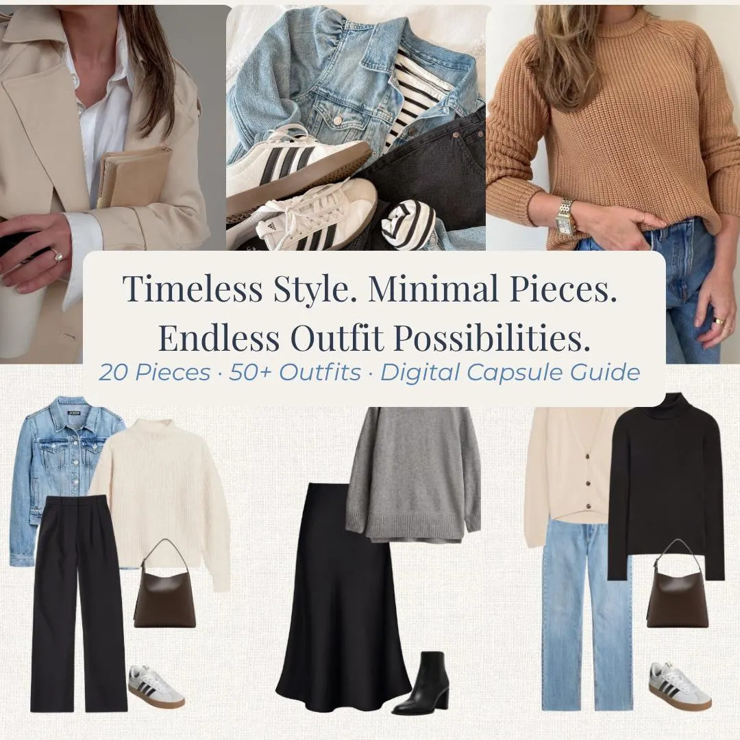 Fall & Winter Capsule Wardrobe | 20 Pieces 50+ Outfits | Classic Minimalist Style Guide | Digital... | Etsy (US)