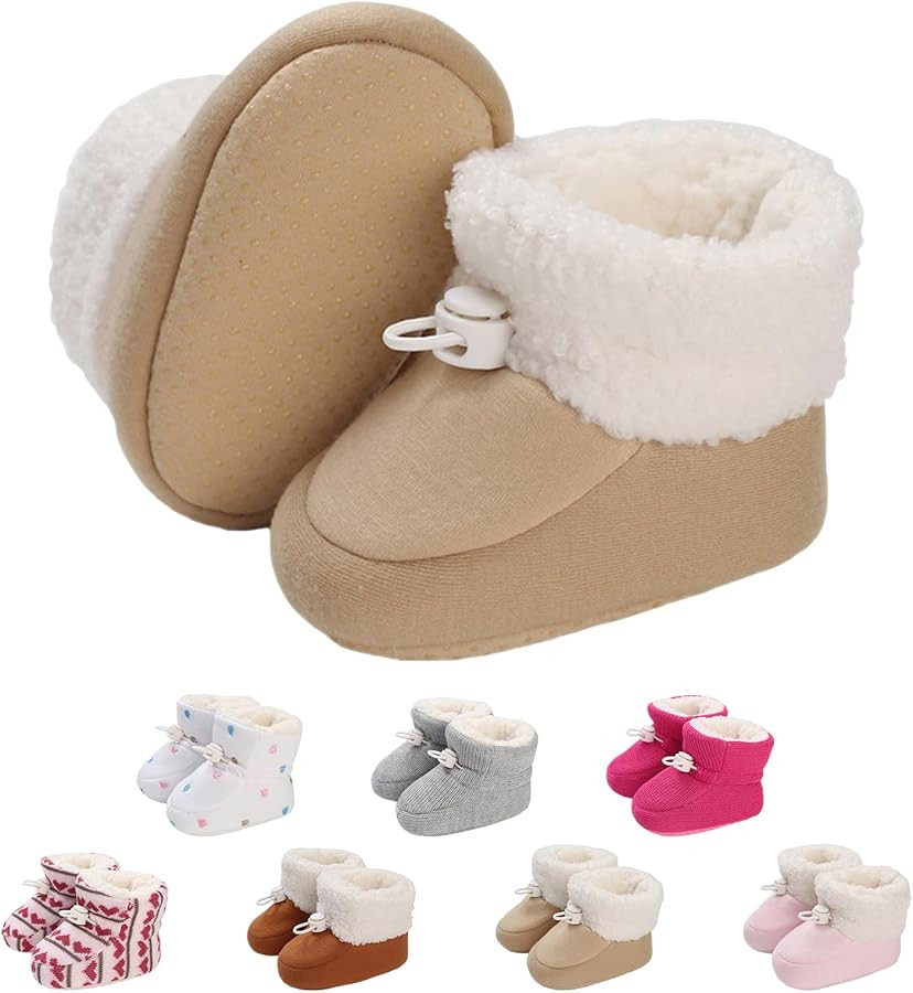 Baby Boys Girls Winter Boots Infant Warm Fleece Cute Slippers Socks Cozy Soft Anti Slip for Newbo... | Amazon (CA)