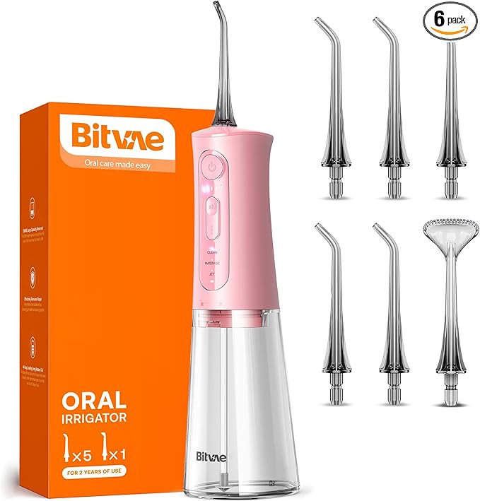Bitvae Water Dental Flosser Teeth Picks, Cordless Portable Oral Irrigator, Powerful and Rechargea... | Amazon (US)