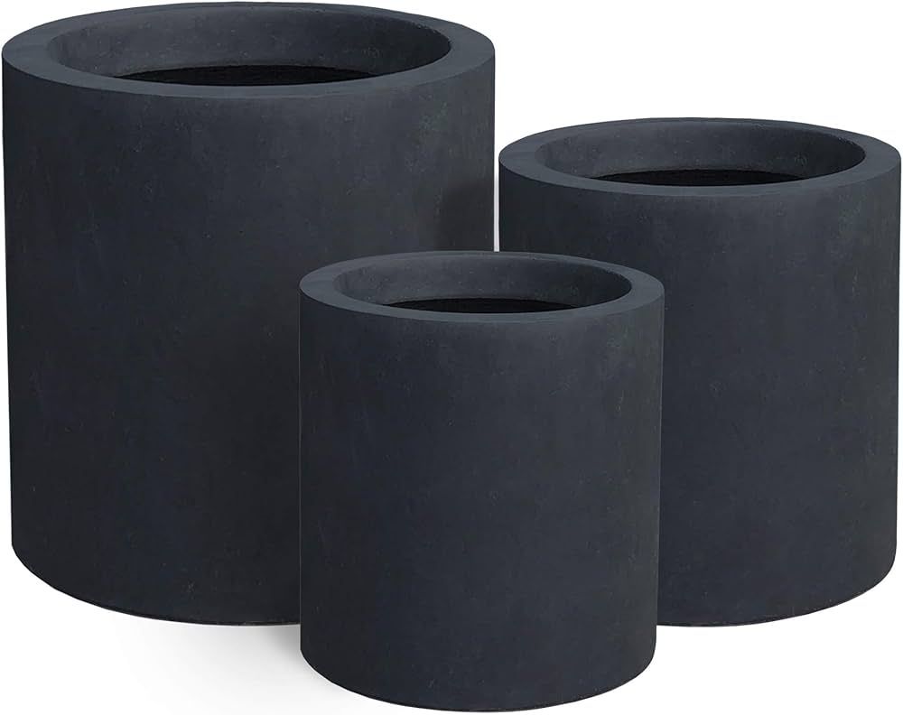 Kante 9.8",12.6",15.7" Dia Round Concrete Planter Set of 3, Modern Style Large Cylindrical Plant ... | Amazon (US)