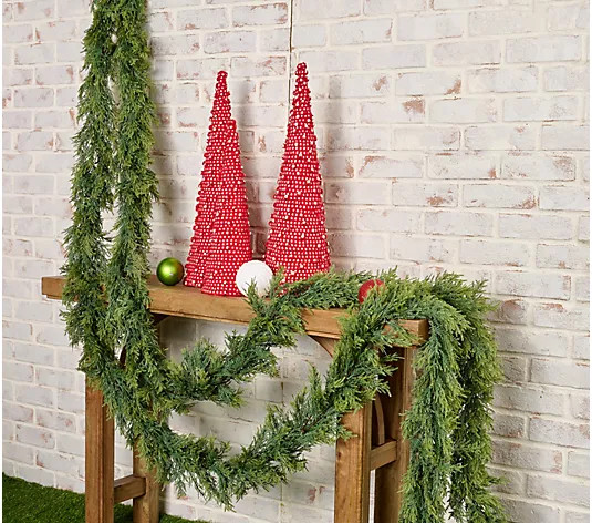 Wicker Park Set of 2 12' Oversized Cedar Garlands - QVC.com | QVC