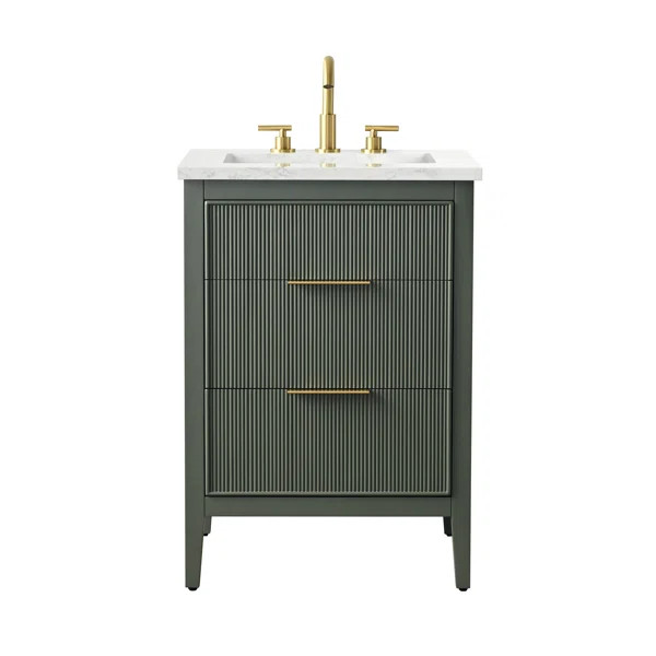 Bilroy 24'' Single Bathroom Vanity with Engineered Stone Top | Wayfair North America