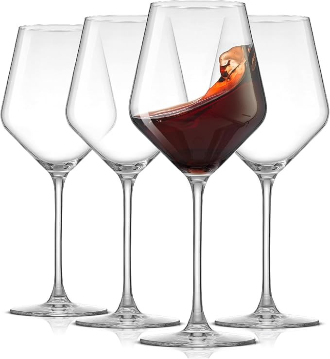 JoyJolt Layla Italian Red Wine Glasses, Set of 4 , 17 oz Clear – Made in Europe | Amazon (US)